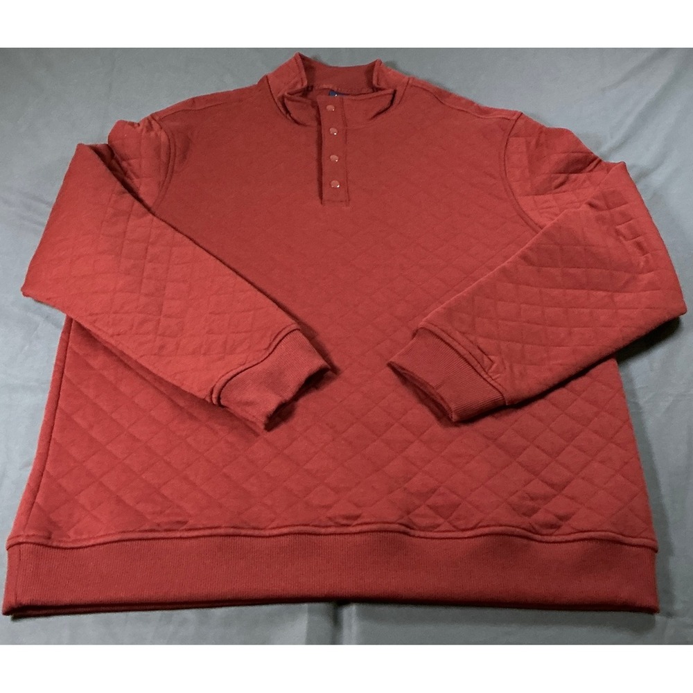 George Quilted Snap Pullover Fleece Rusty Nail Red XL GE36017802